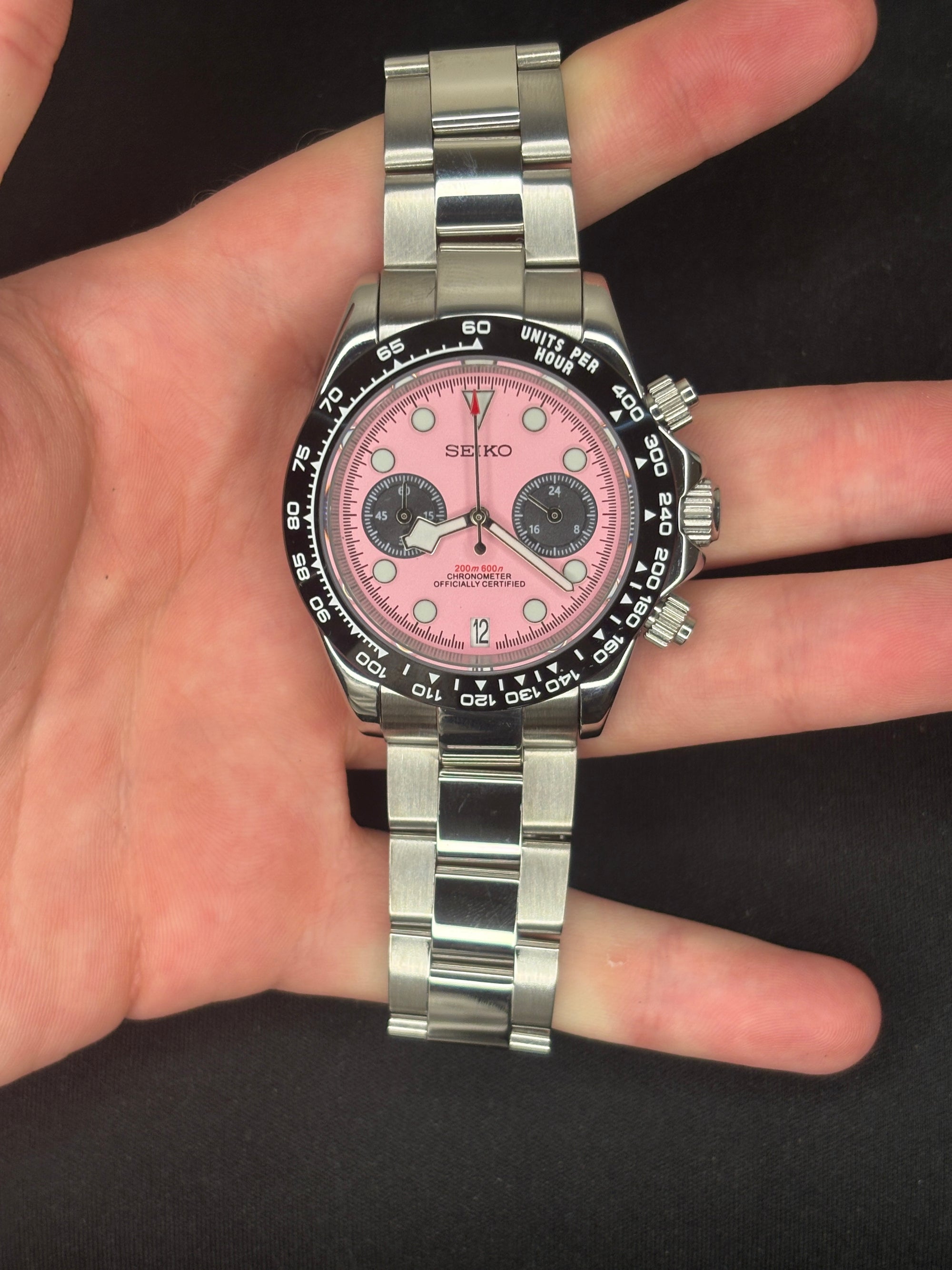 Sietona | Black Bay Chrono - Miami Pink