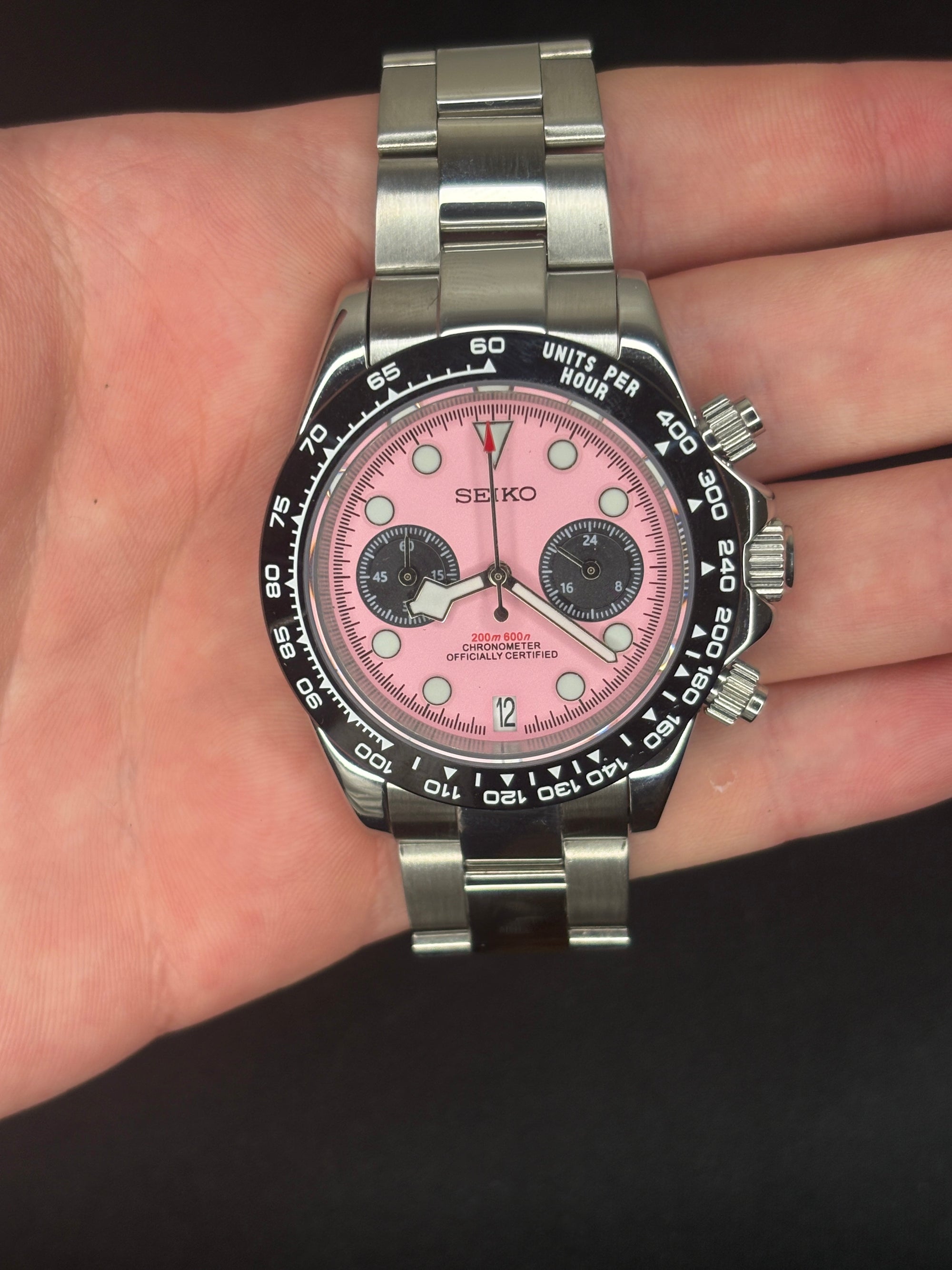 Sietona | Black Bay Chrono - Miami Pink