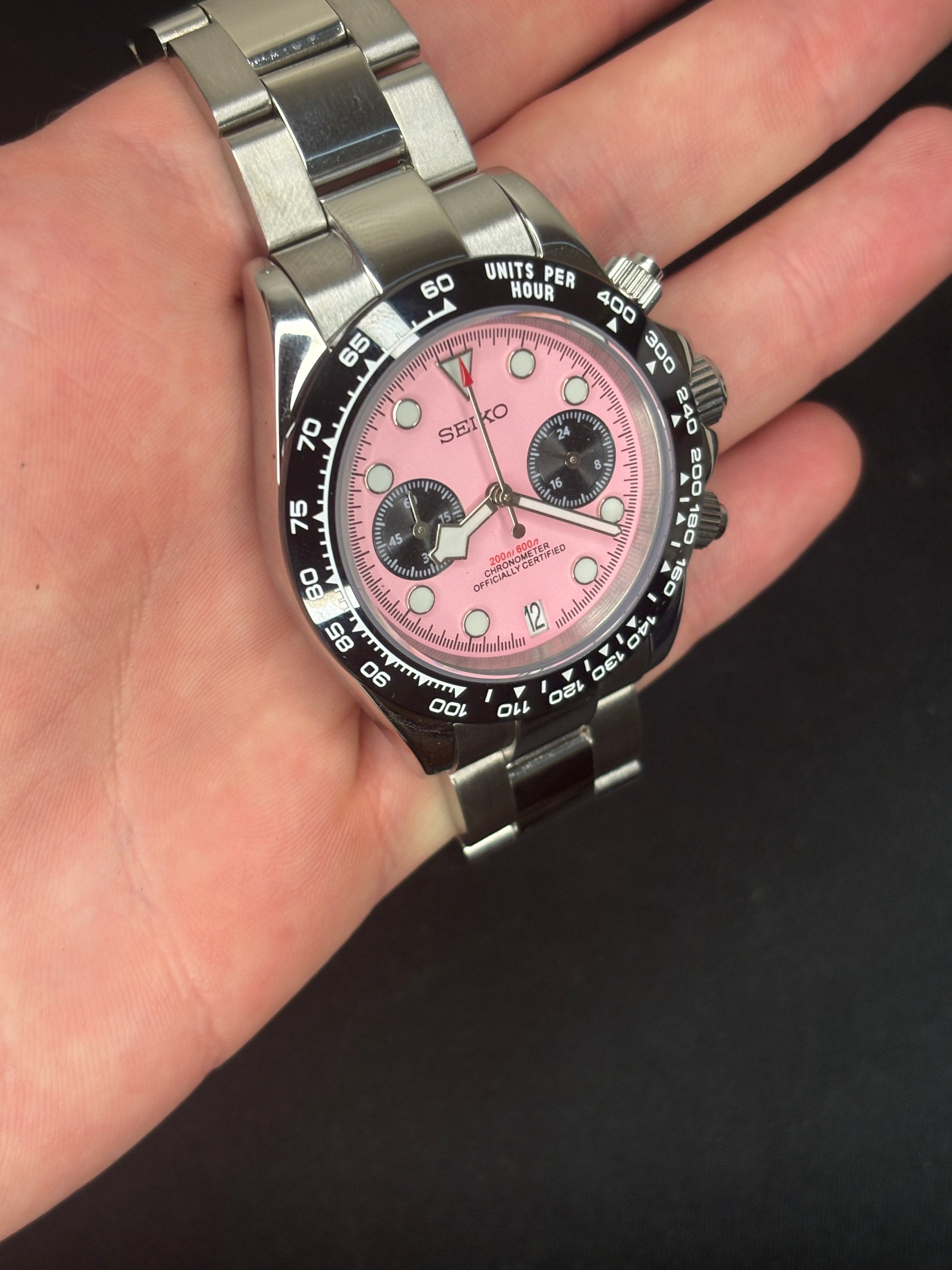 Sietona | Black Bay Chrono - Miami Pink